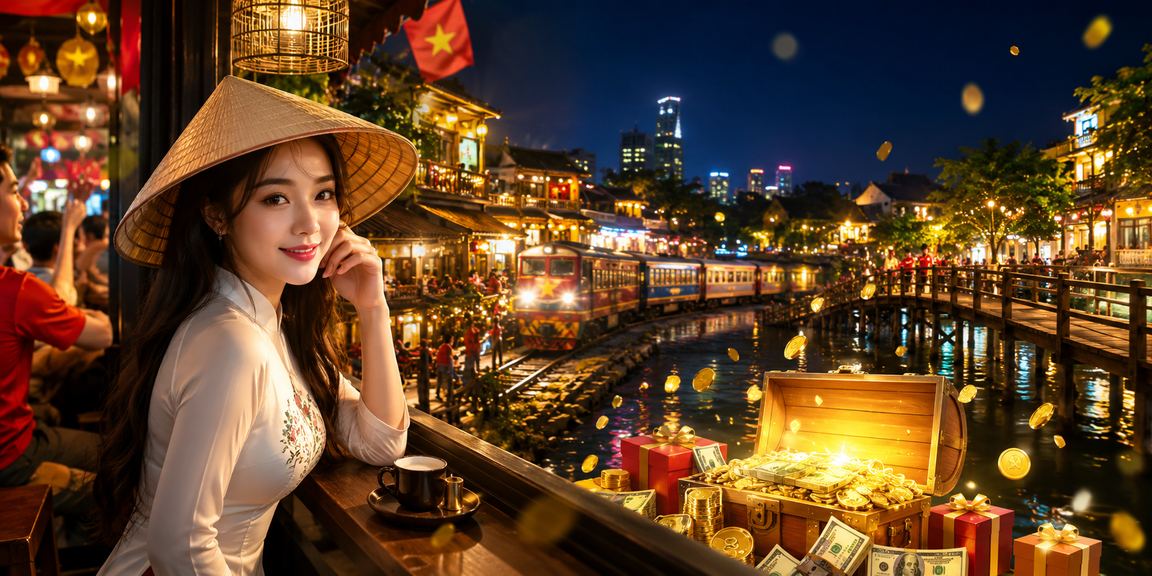 Người phụ nữ đội nón lá tại Hà Nội xem thông tin điều khoản dịch vụ cá cược trên điện thoại