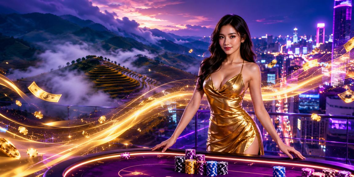 Bảng neon cashback bonus rực rỡ trong không khí đêm Sapa