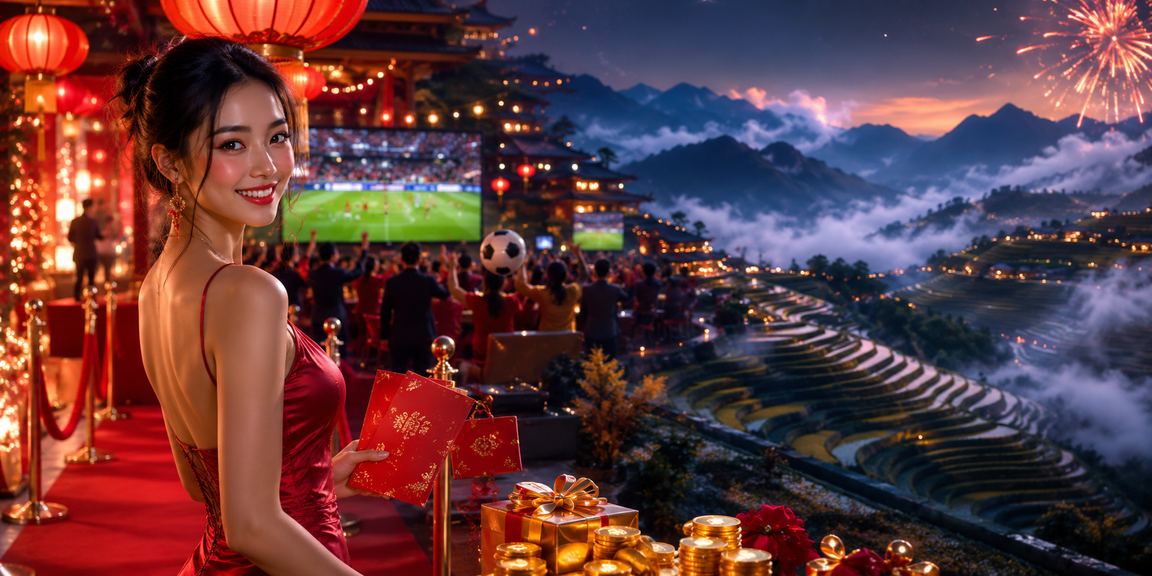 Bì thư đỏ và đèn lồng may mắn tượng trưng cho ưu đãi casino tại Sapa